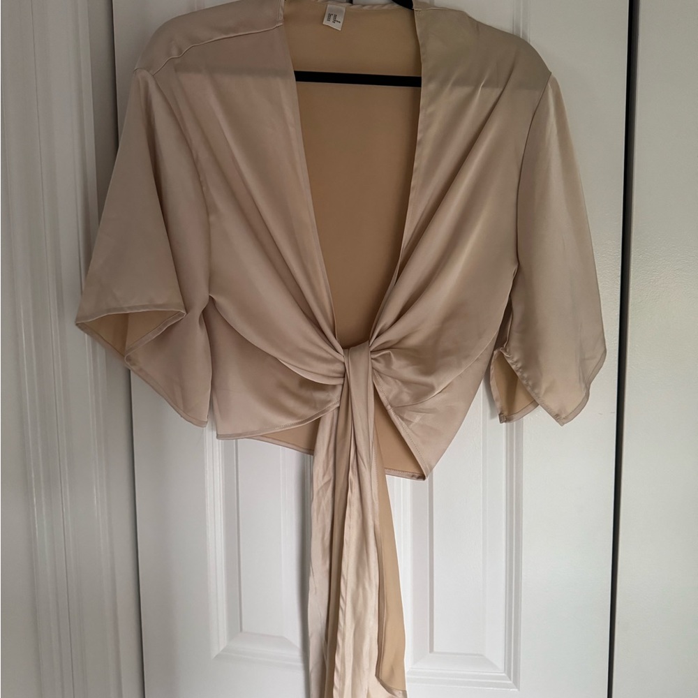 Satin Wrap Top - Size XS - never worn